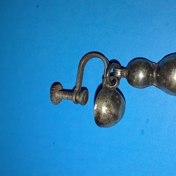 2 Vintage 1960s Mexican Sterling Silver Abalone Earrings - Picture 4 of 9